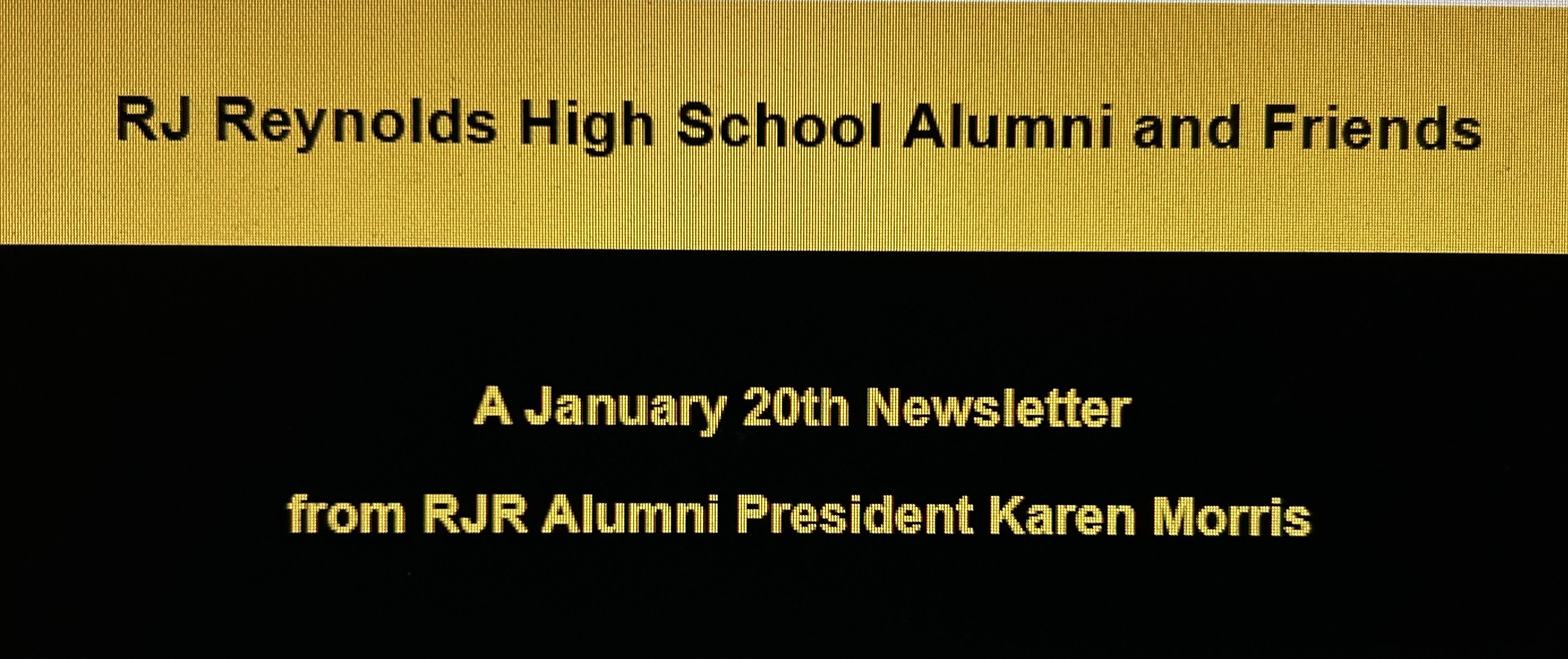 heading of Alumni President newsletter