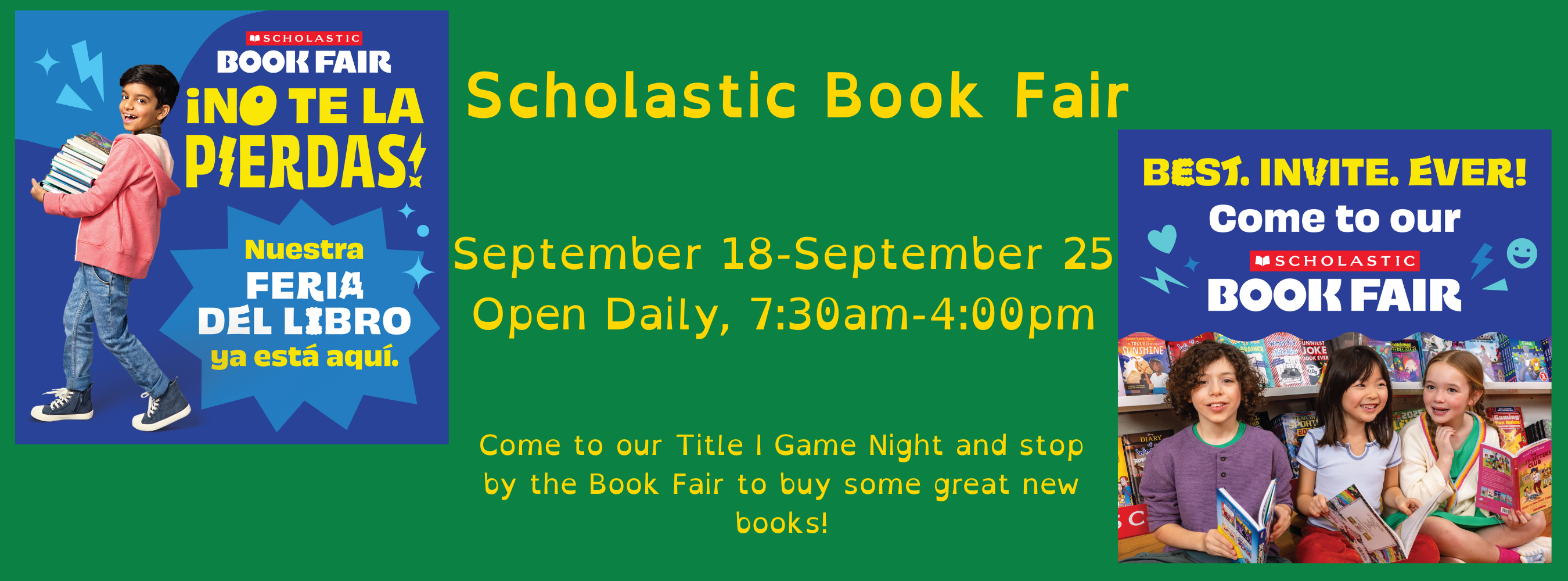 Scholastic Book Fair Sept. 18-25
