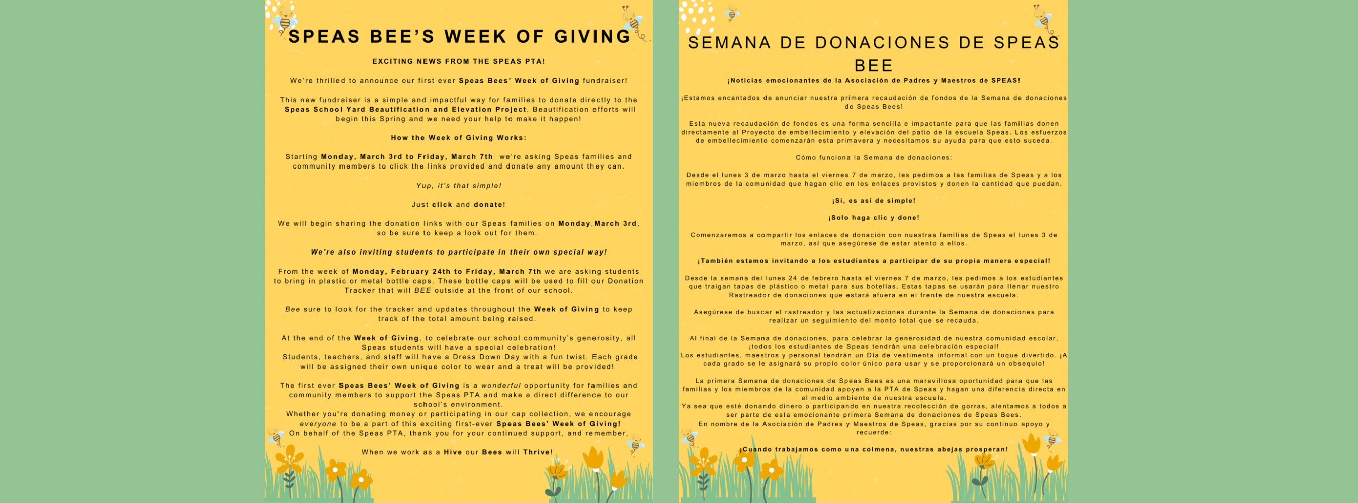 Speas Bee's Week of Giving