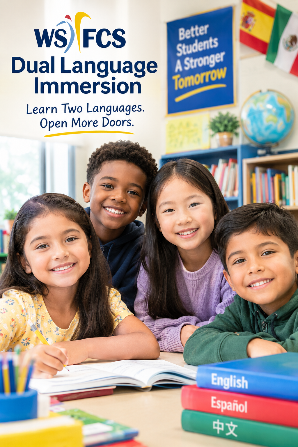 Dual Language Immersion program image graphic for enrollment page.
