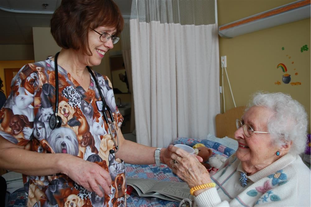 Nurse with patient