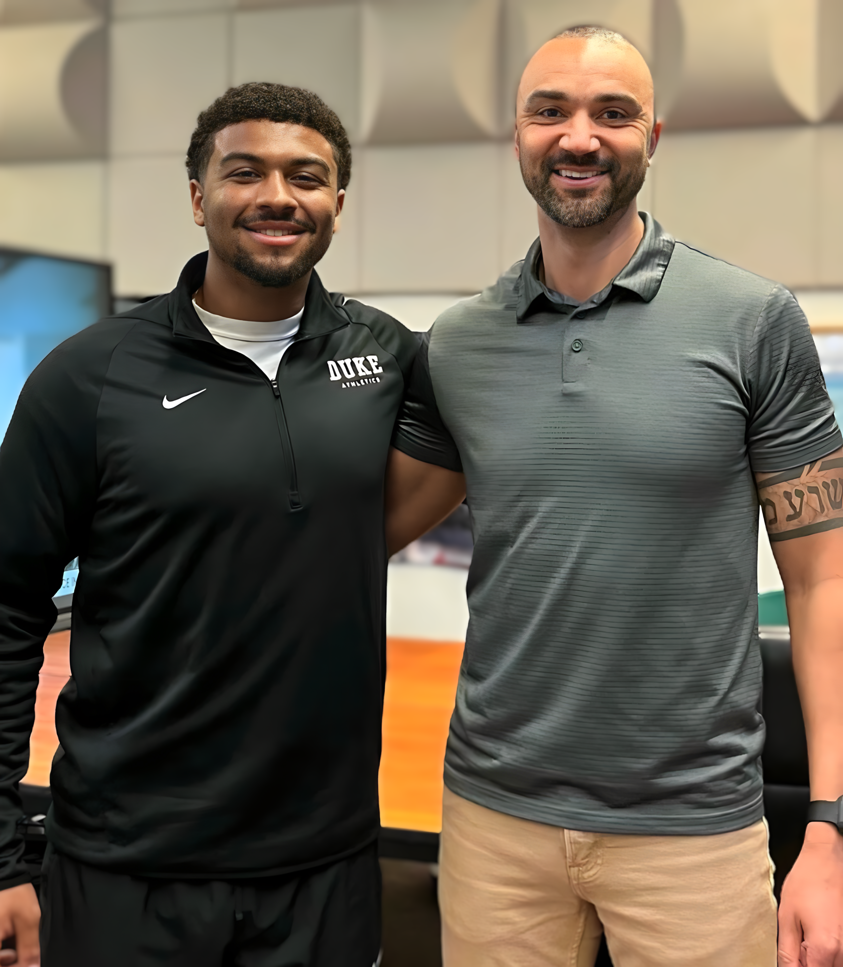 Darnell LaPlant and Jeremy Morris after Darnell presented to his former class. 