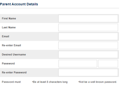 Parent Account Details