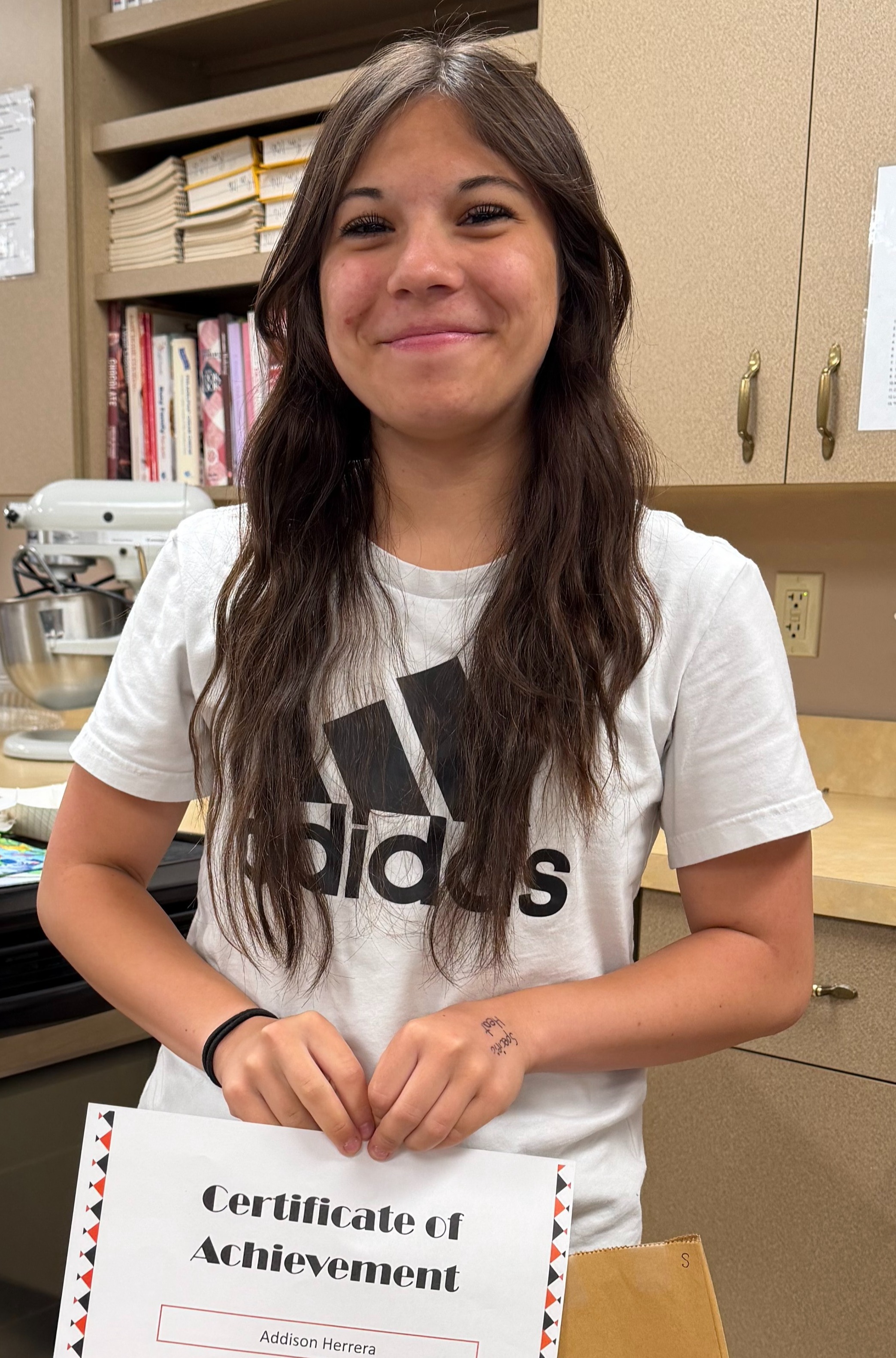 Student with award