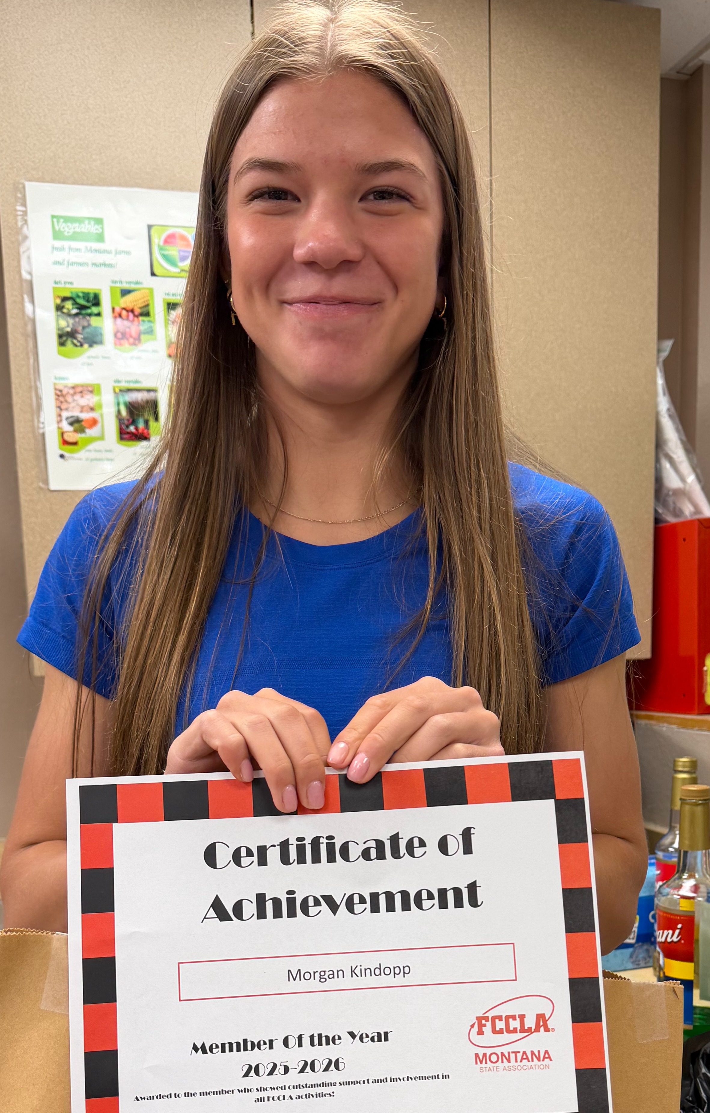 Student with award