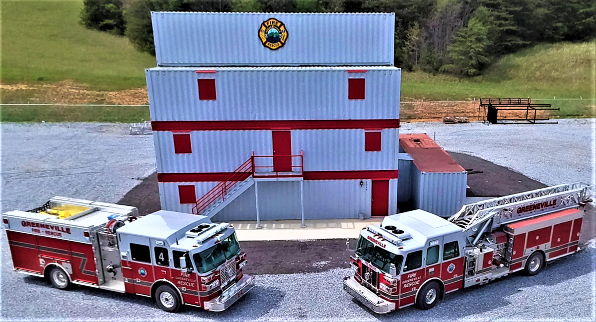 Fire station and fire trucks