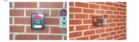 Wall mounted boxes with the facility keys locked inside