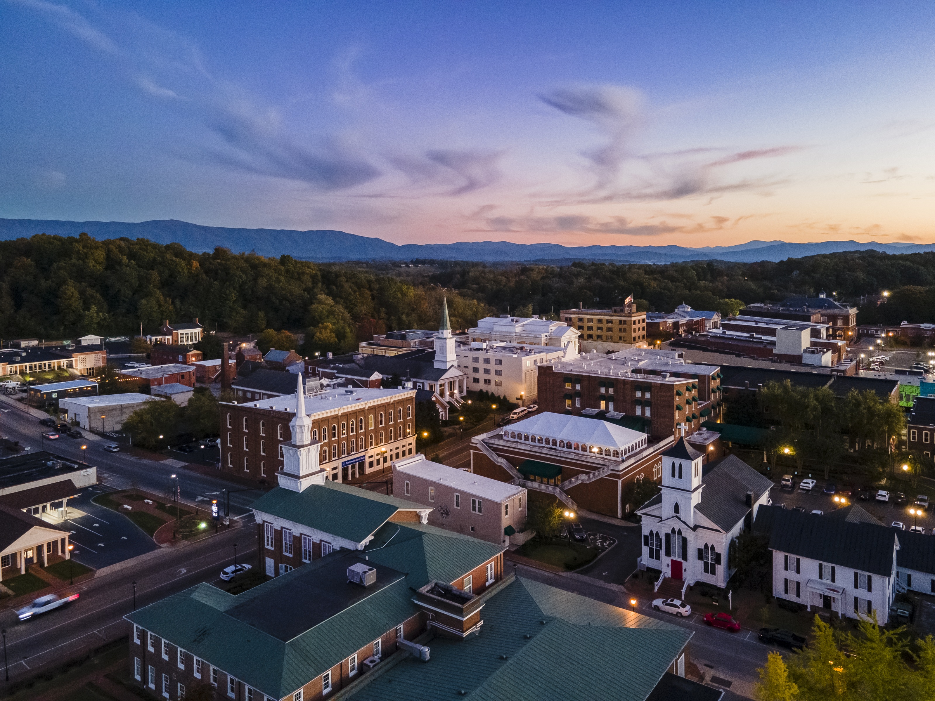 Drone shot of Greeneville