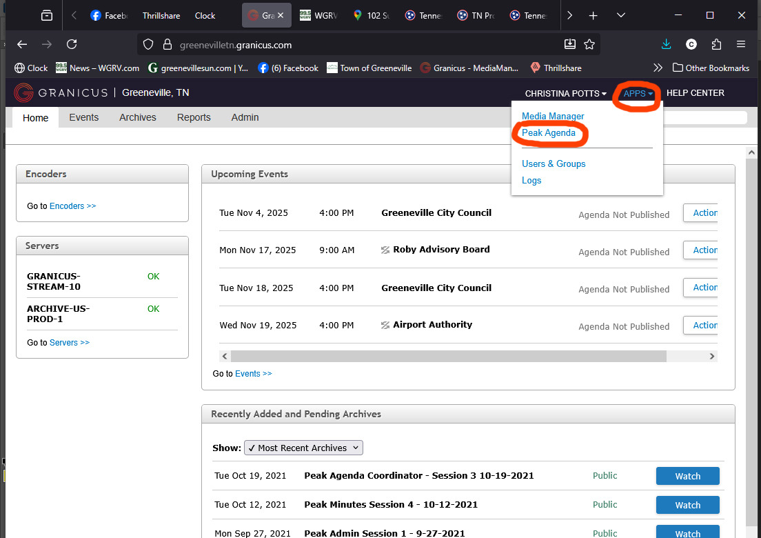 Screenshot for training