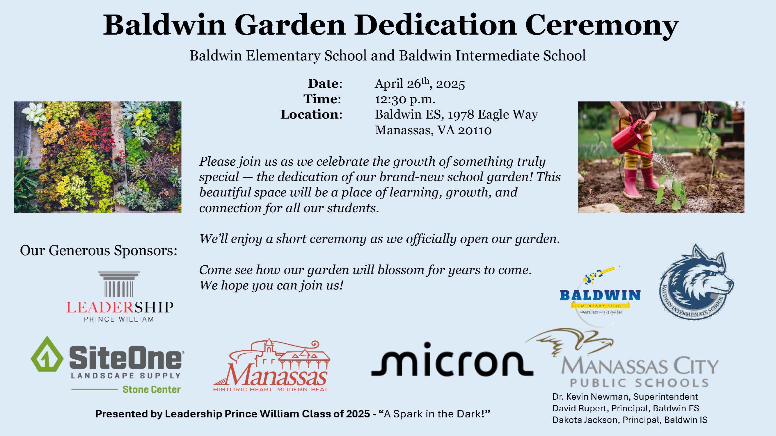 Baldwin Garden Dedication Ceremony