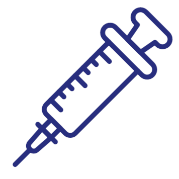 blue outline of a syringe