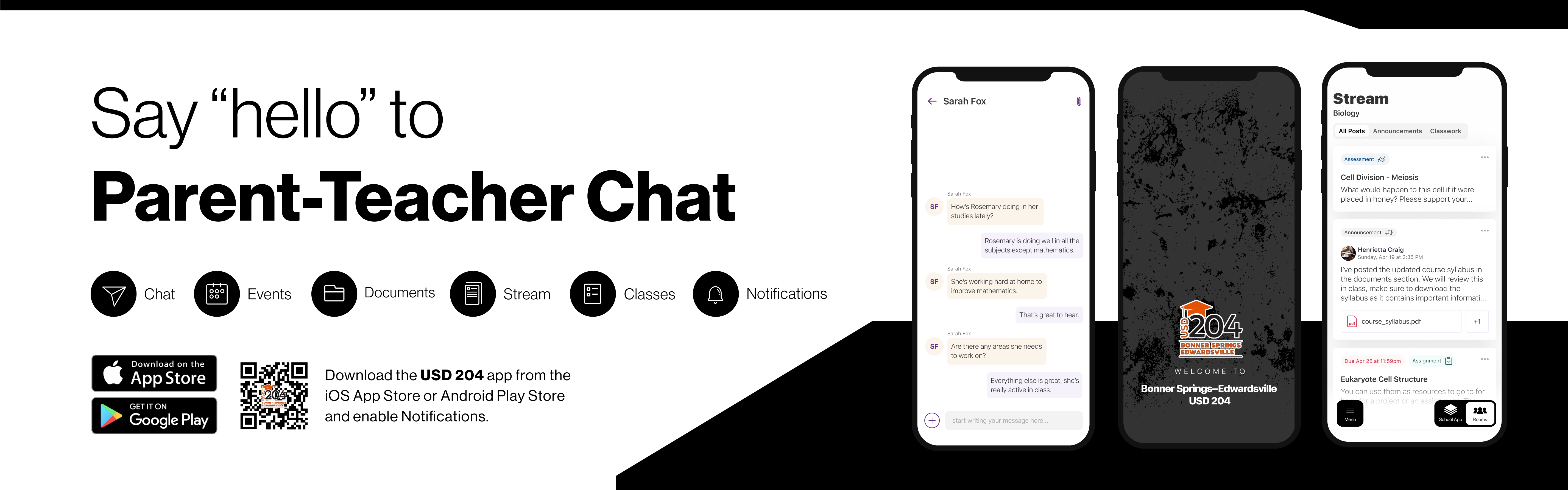 Say hello to Parent-Teacher chat in the new Rooms app. Download the Bonner Springs Edwardsville app in the Google Play or Apple App store.