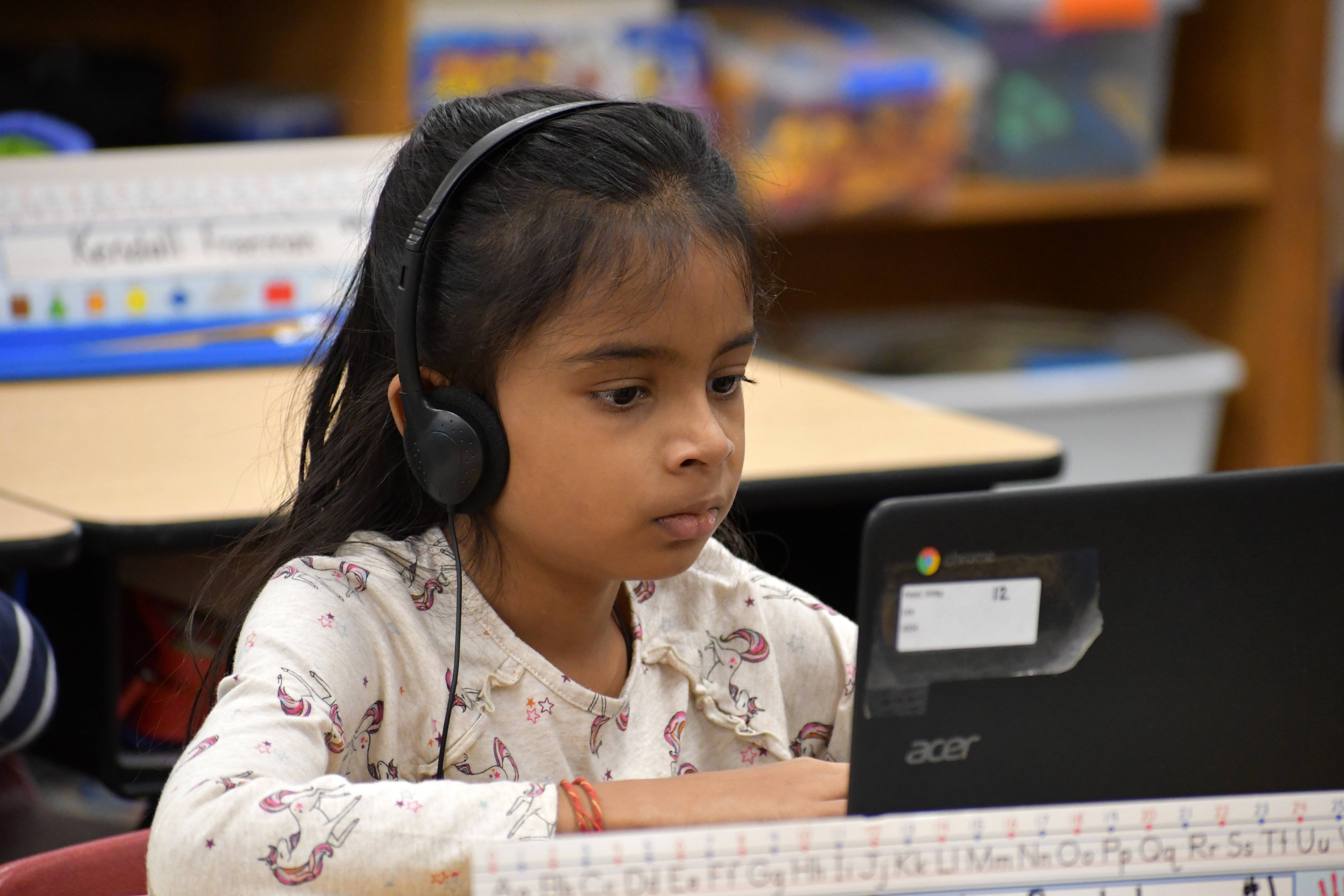 student at computer