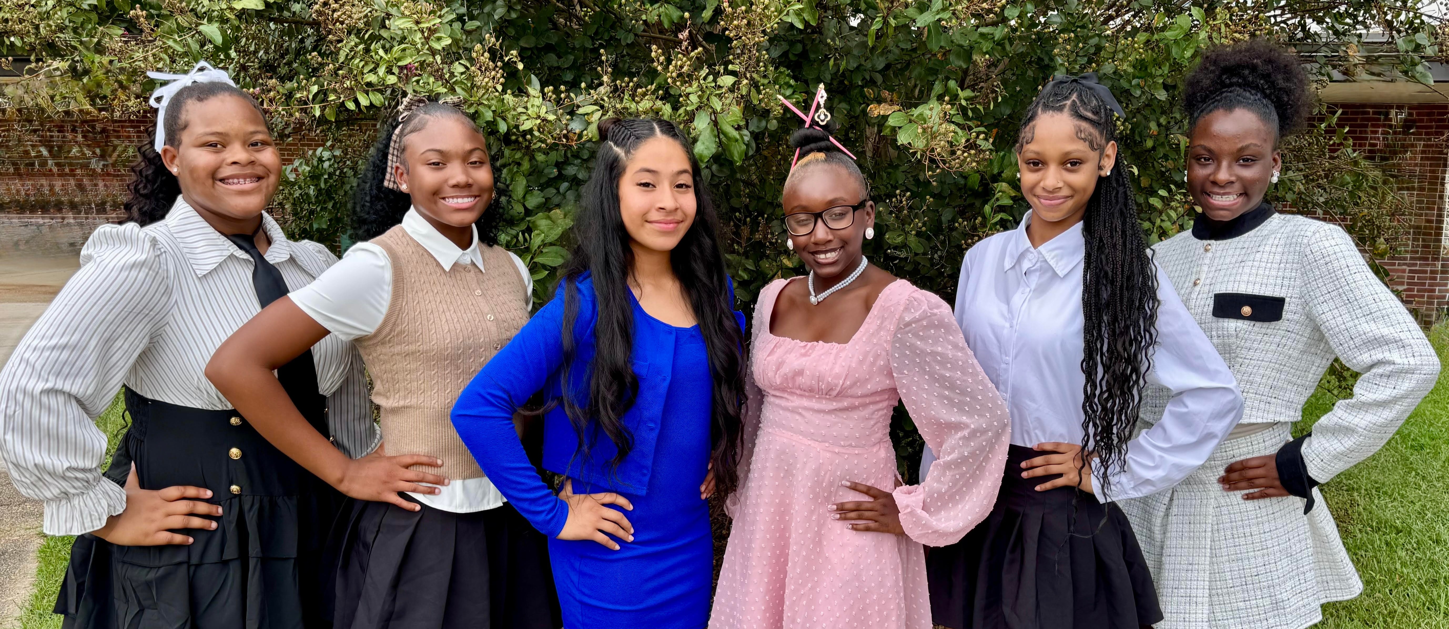 Lanett Junior High School 2025 Homecoming Court: Ja’Niyah Stiggers, 7th; Makenley James, 8th; Jennifer Trana Hernandez, 8th; Shekinah Potts, 7th; Zy’Rhiana Porter, 8th; Serenity Wisdom, 7th.