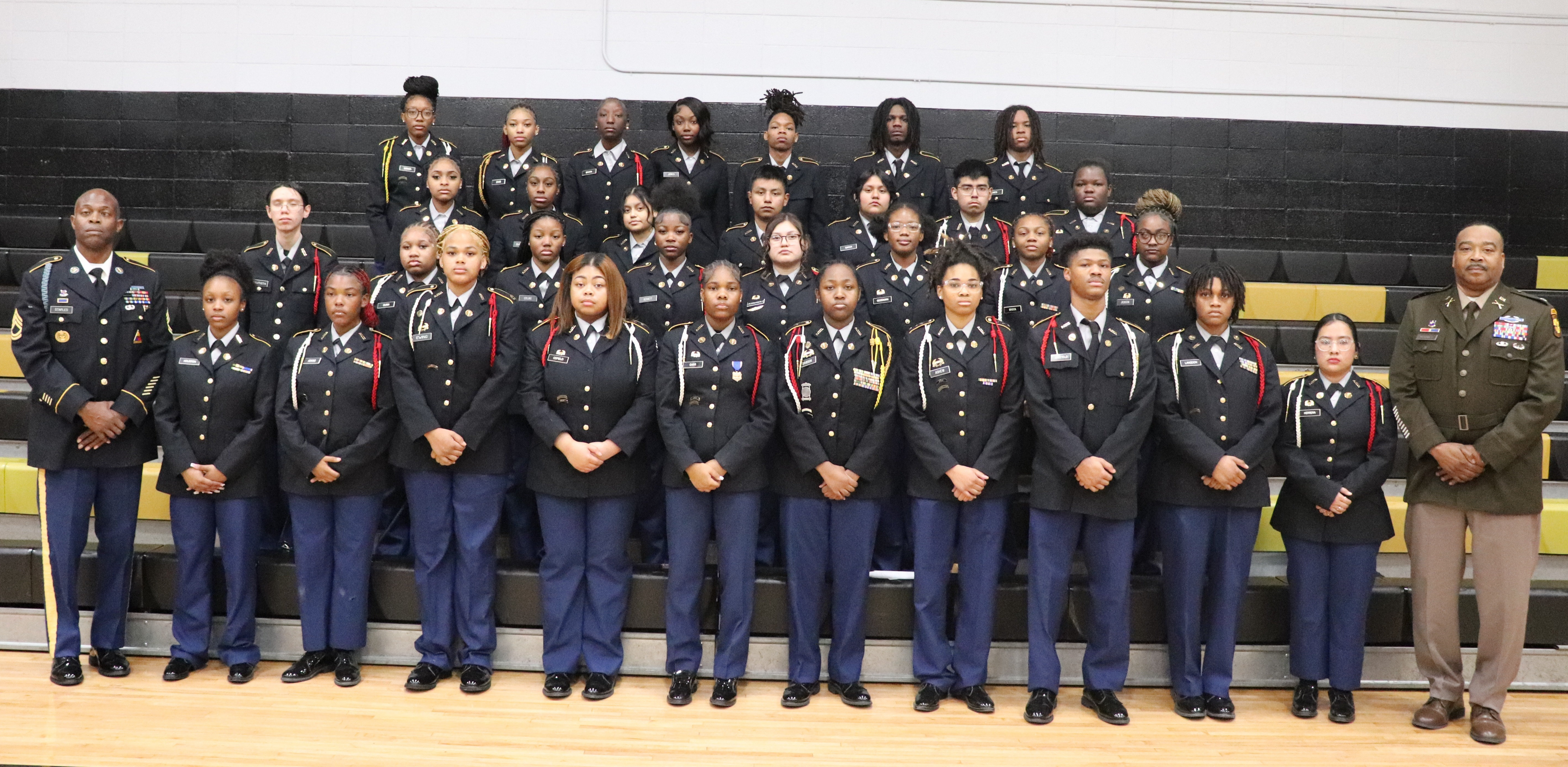 A photo of the LHS JROTC members