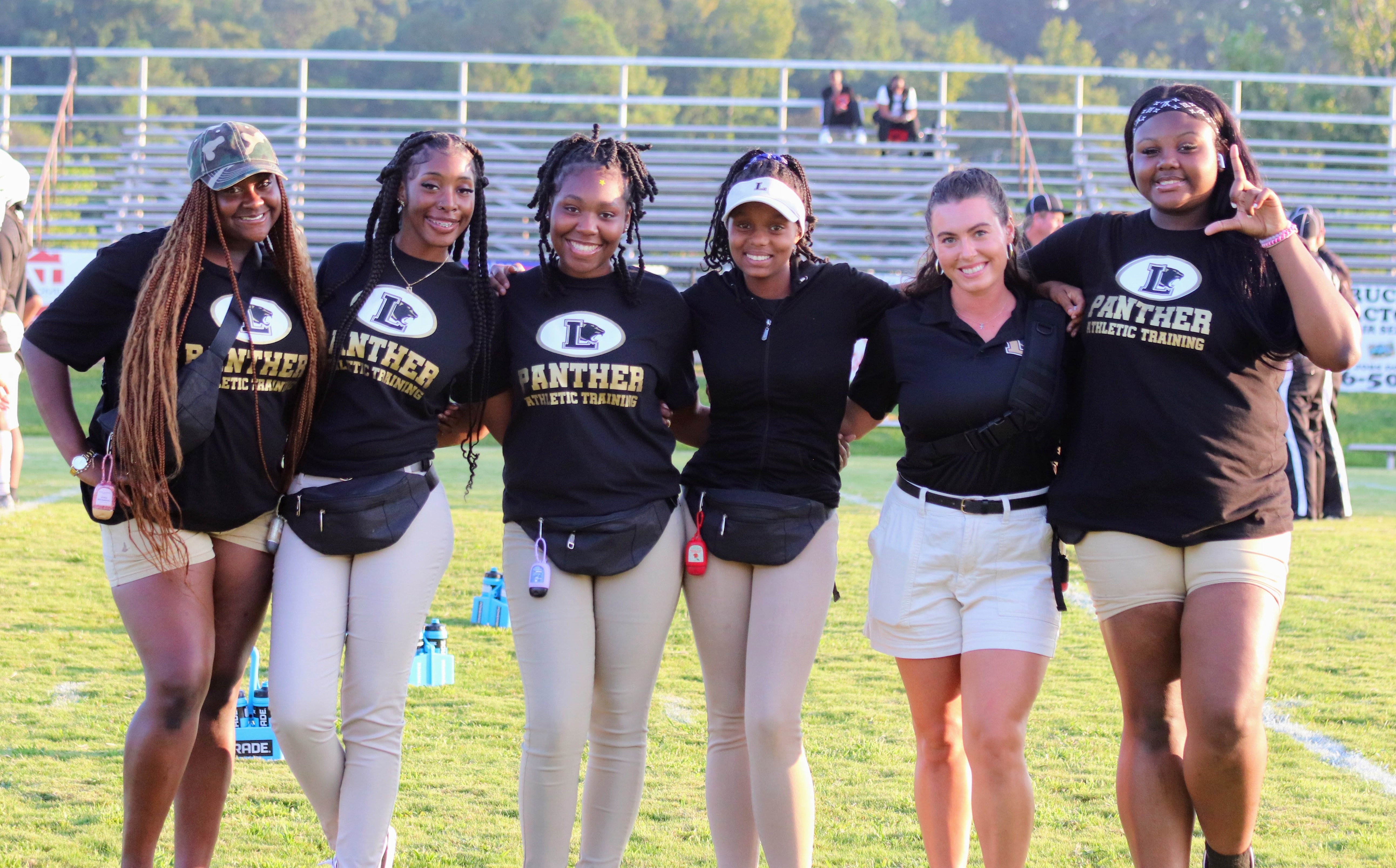 A photo of the LHS Athletic Trainers from left to right T. Jackson, N. Reece, A. Morgan, J. Lewis, Ms. Mitchell, and S. Sims.