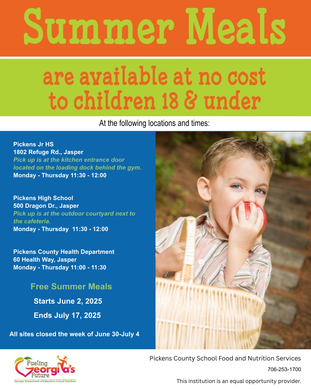 Summer Meals Printable Flyer