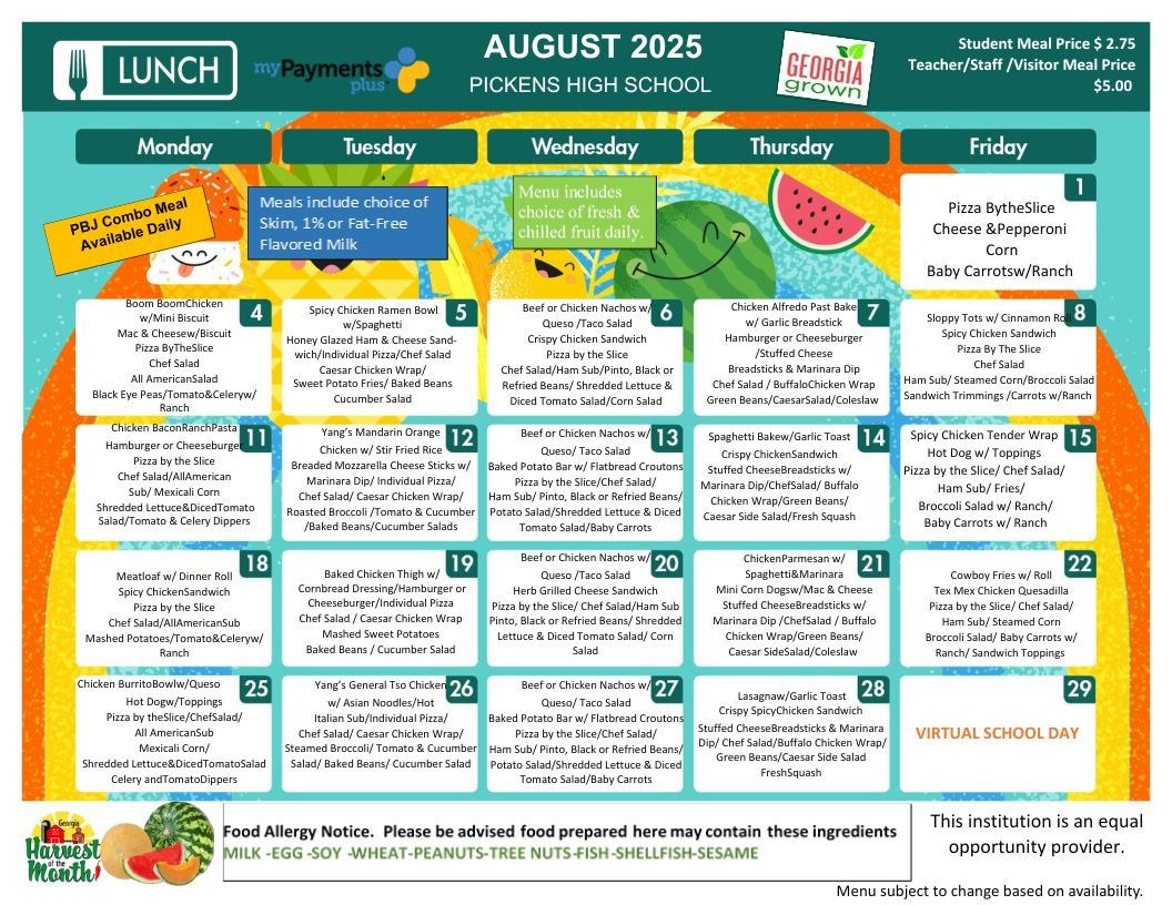 Lunch Menu