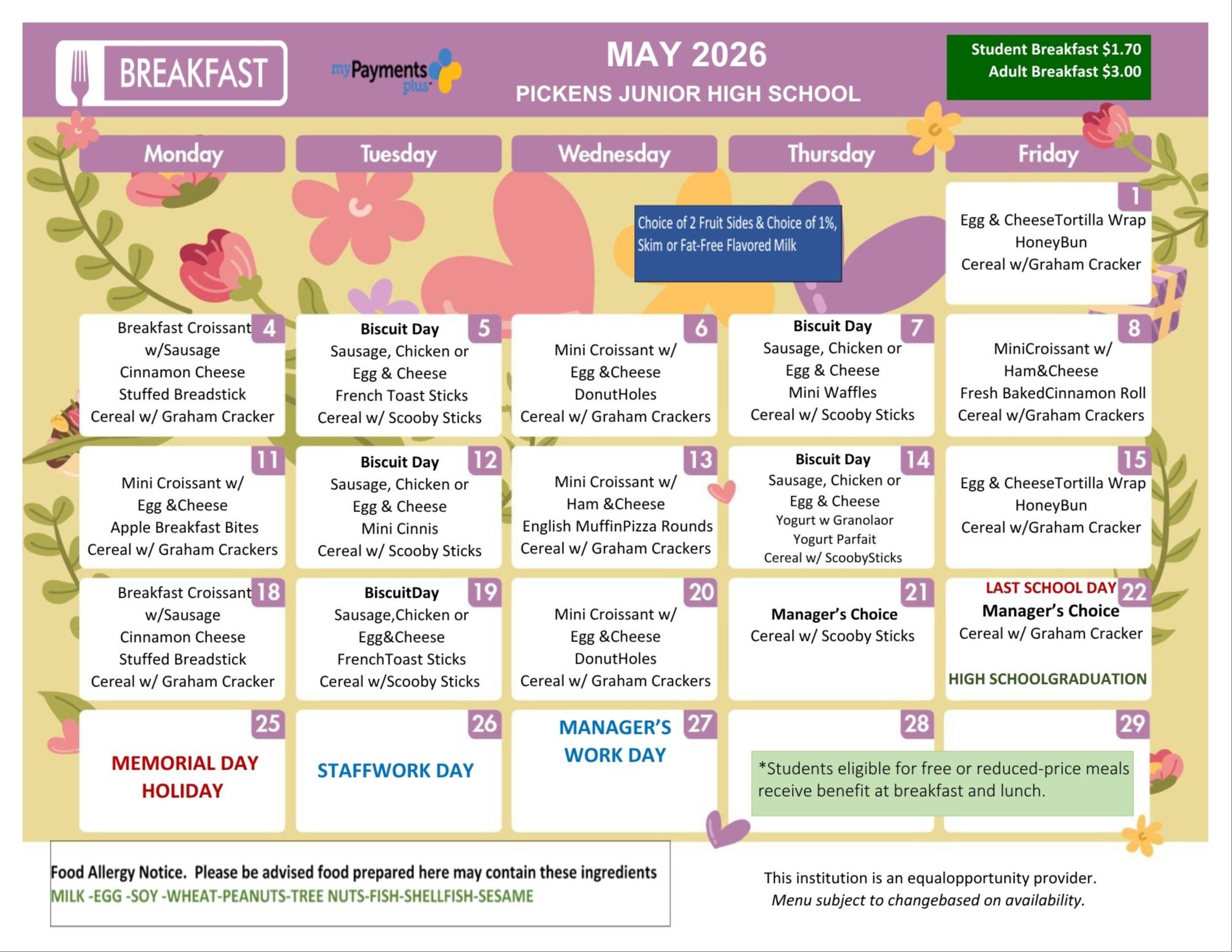 Breakfast Menu