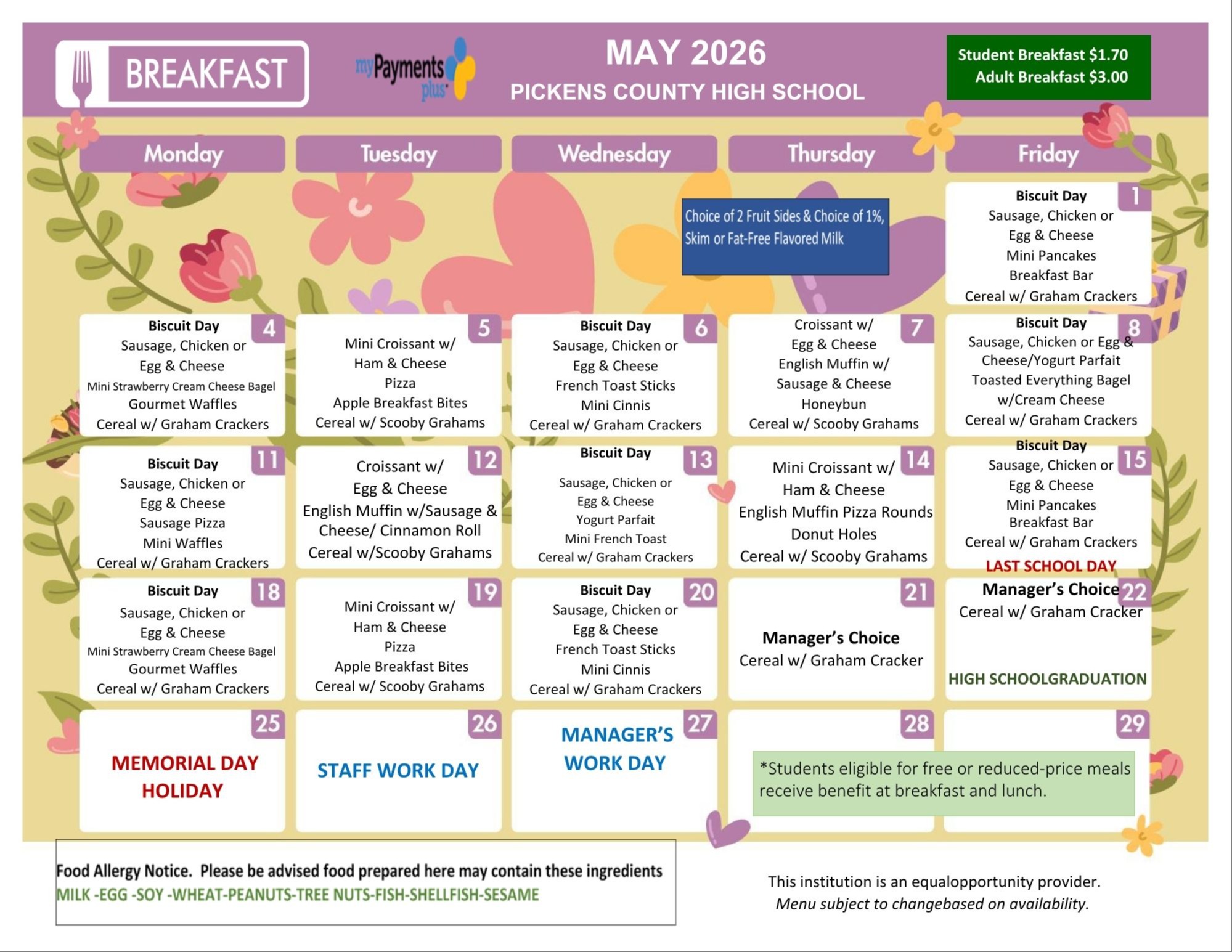 Breakfast Menu