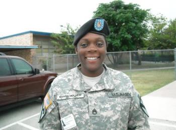 military woman smiling