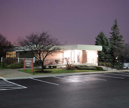 school building night time