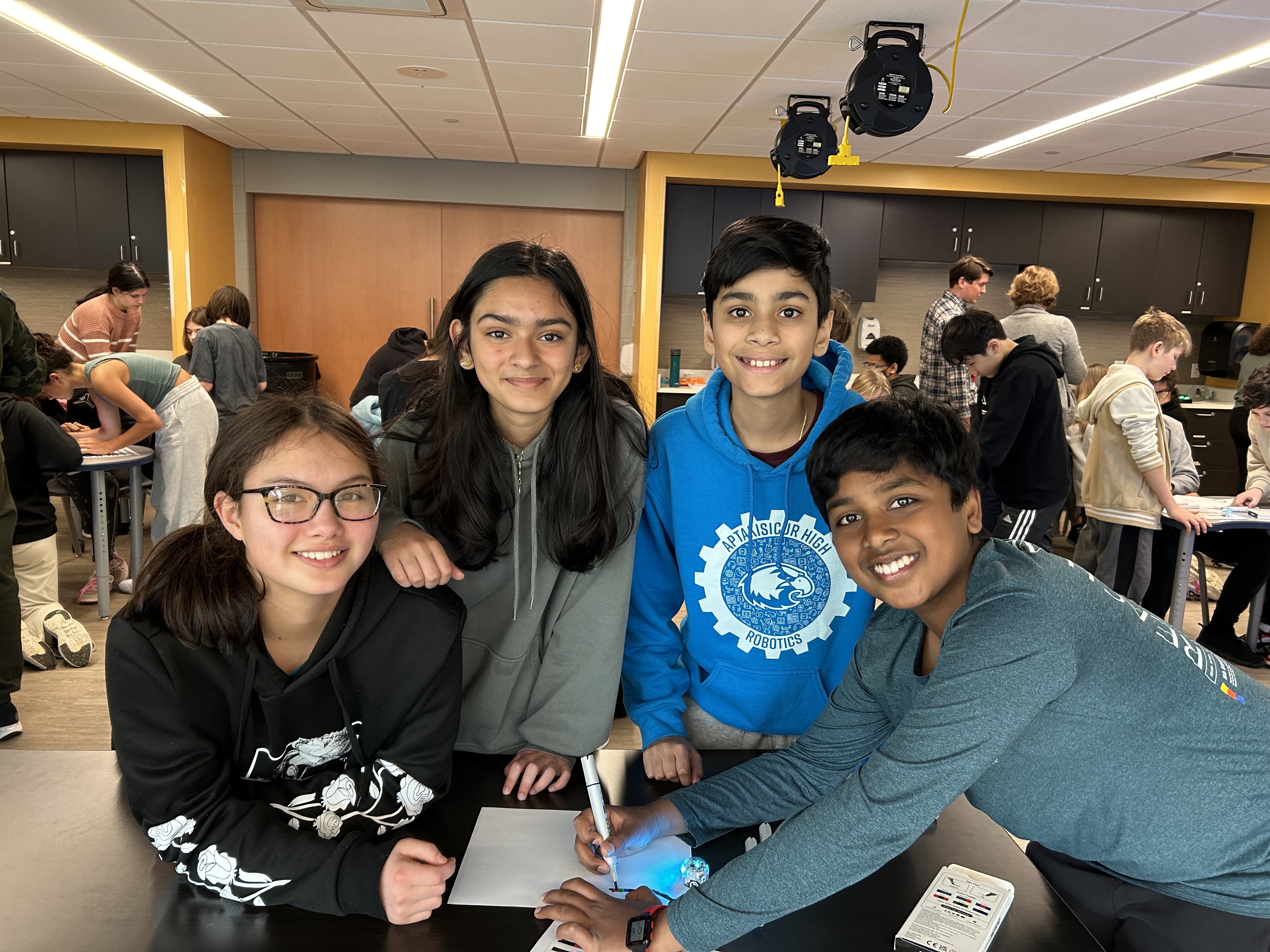 AJHS 7th graders code Ozobots