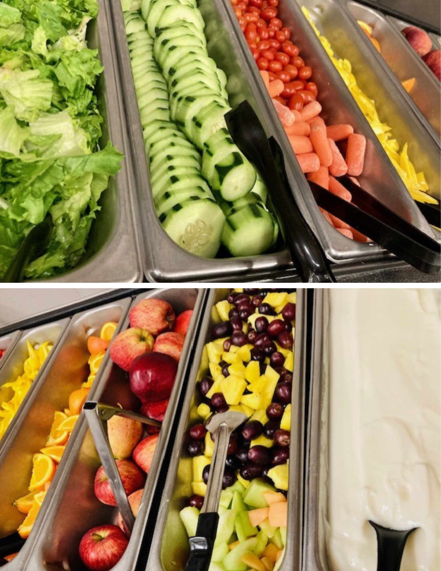 Salad bar in the cafeteria