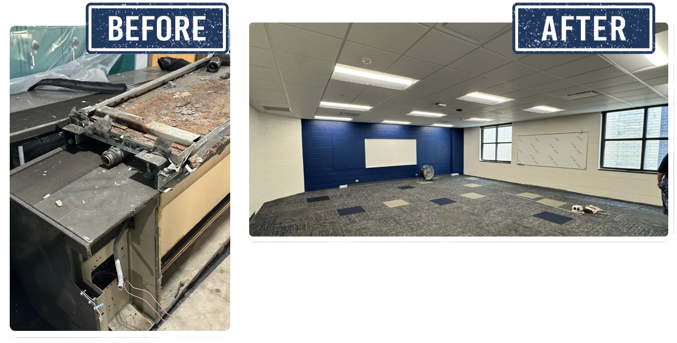 Before and after photos of HVAC