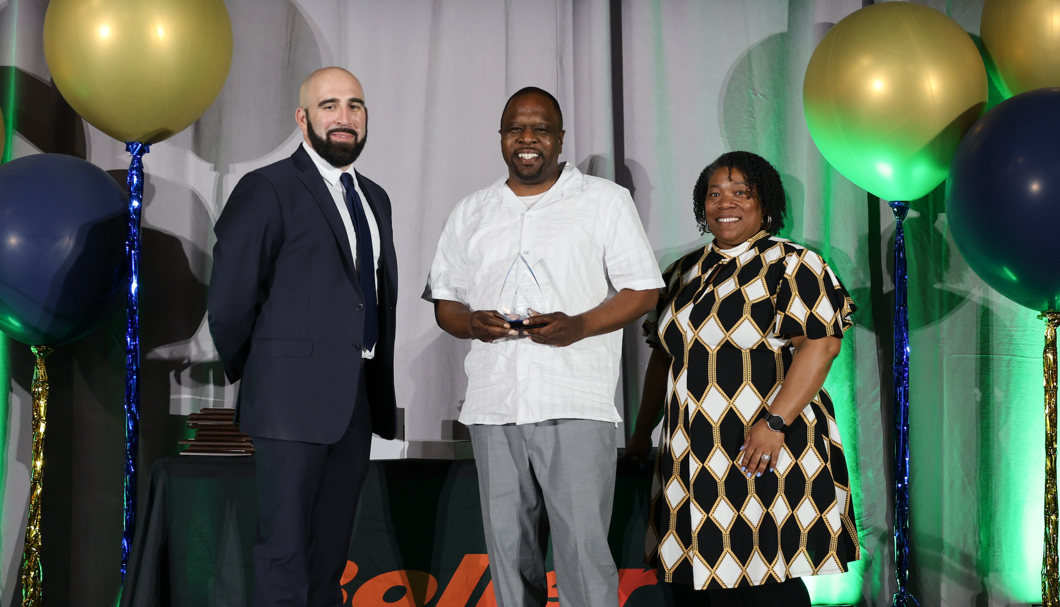 Ed Harrington receiving Educator of the Year Award.