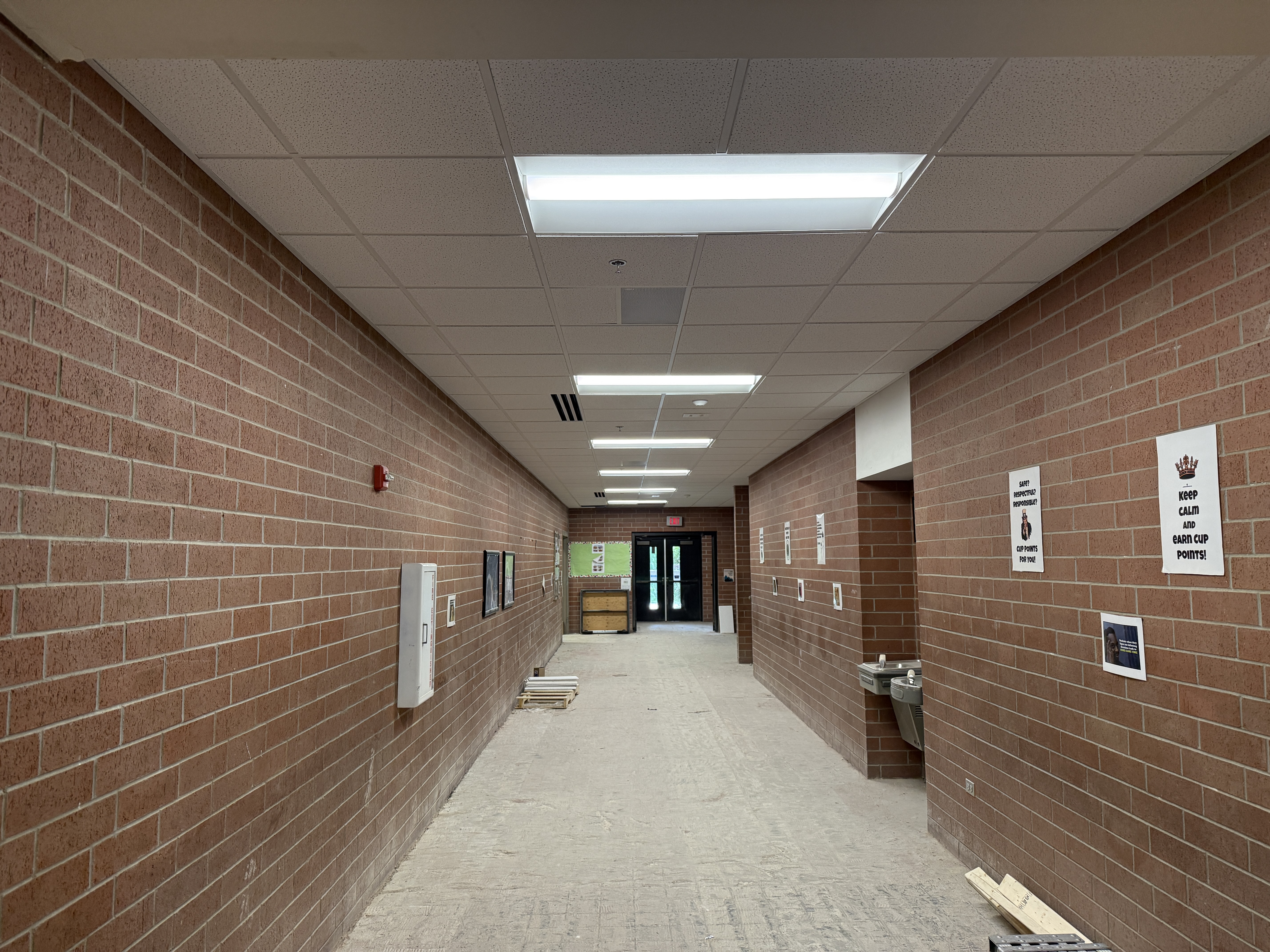 Hallway under construction.