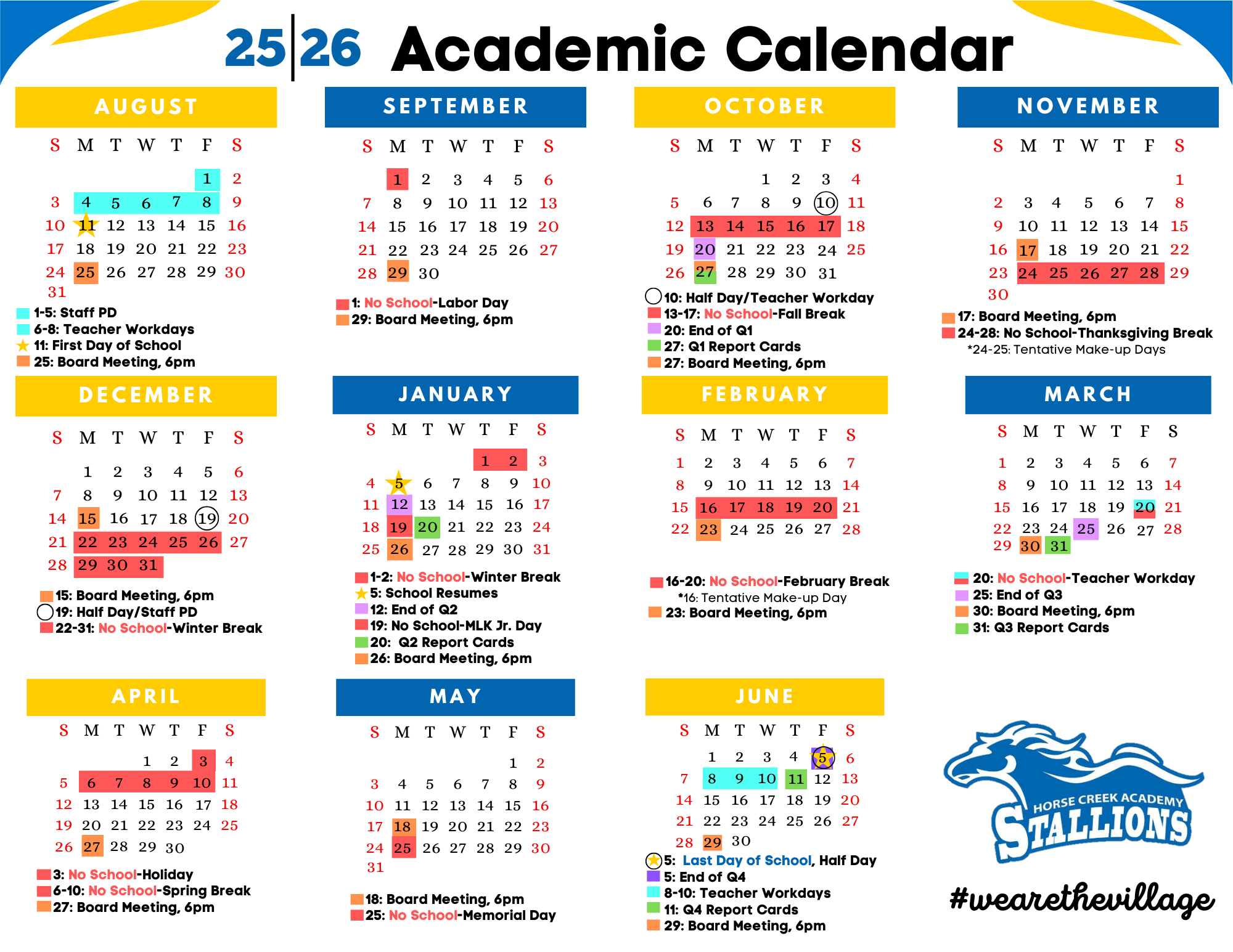 HCA 25-26 Calendar