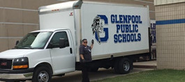 PANEL TRUCK WITH SCHOOL LOGO