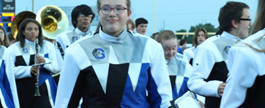 Girl wearing the band uniform