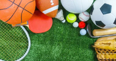 Various sports equipment