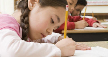 Student taking a test