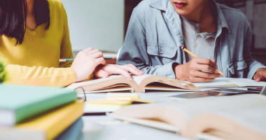 student studying