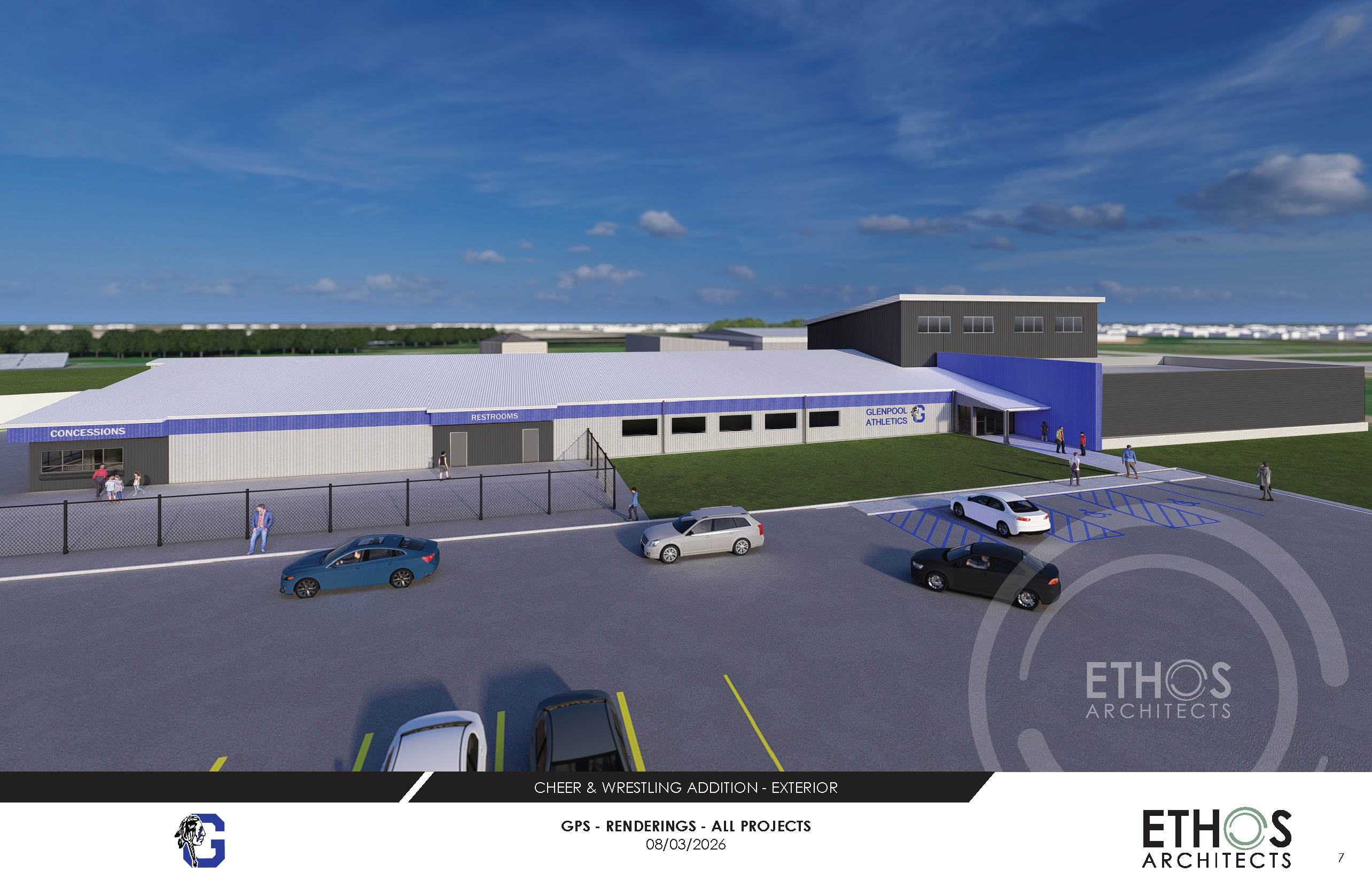 Architect Renderings of cheer and wrestling additions