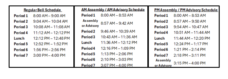 Bell Schedule