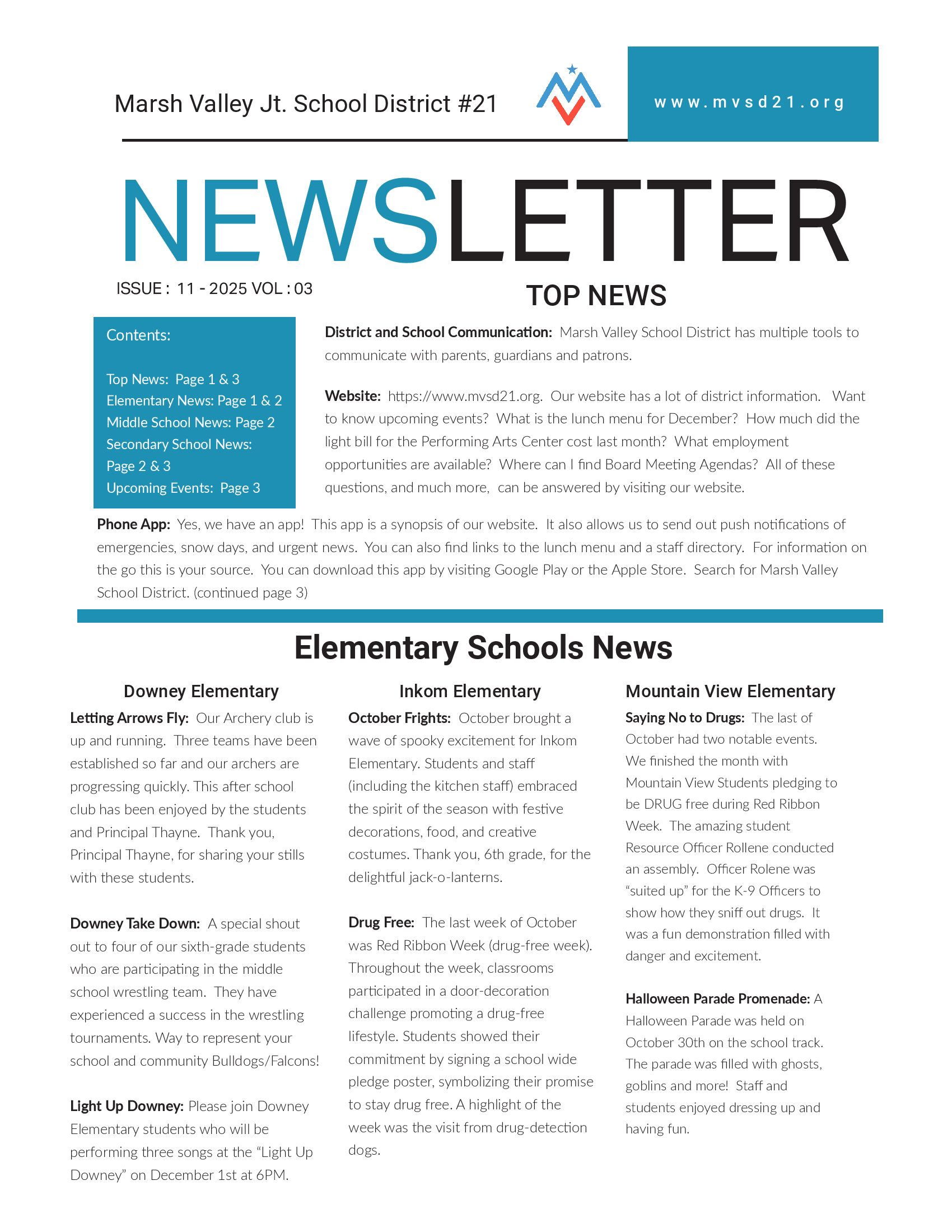 Nov Newsletter pg 1