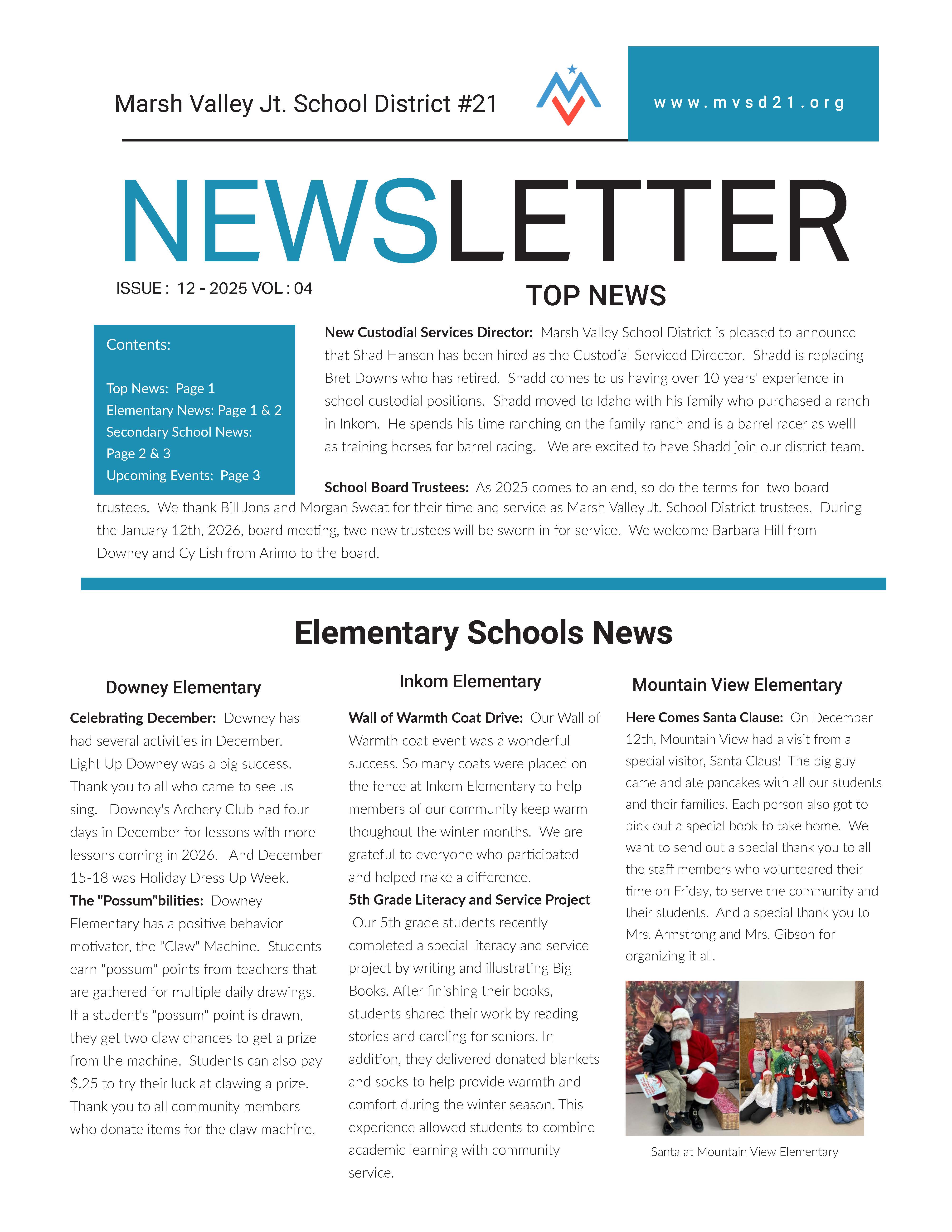 December Newsletter pg 1