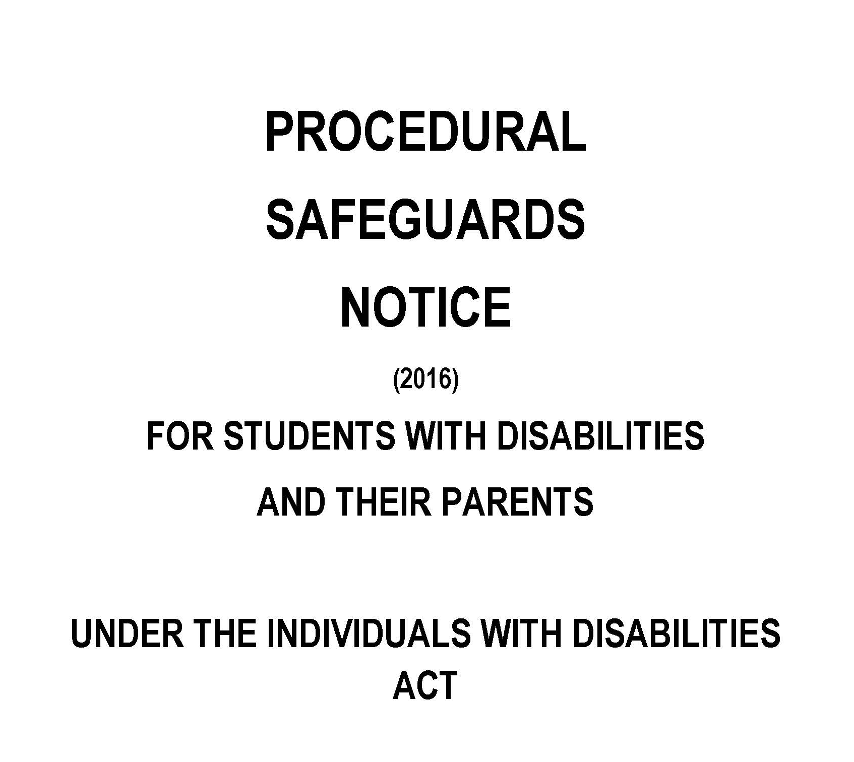 Procedural Safeguards Notice