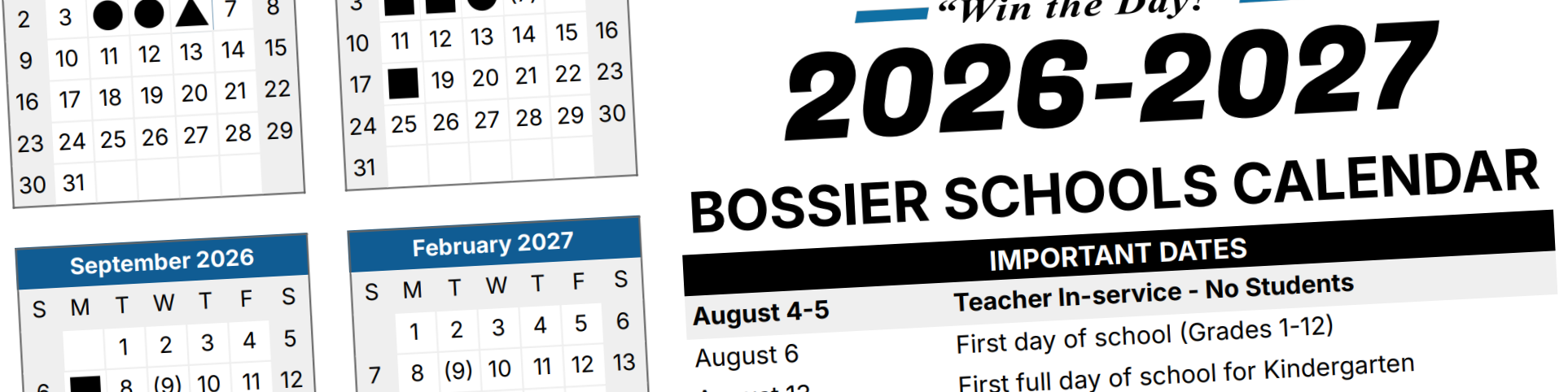 Calendars | Bossier Parish Schools