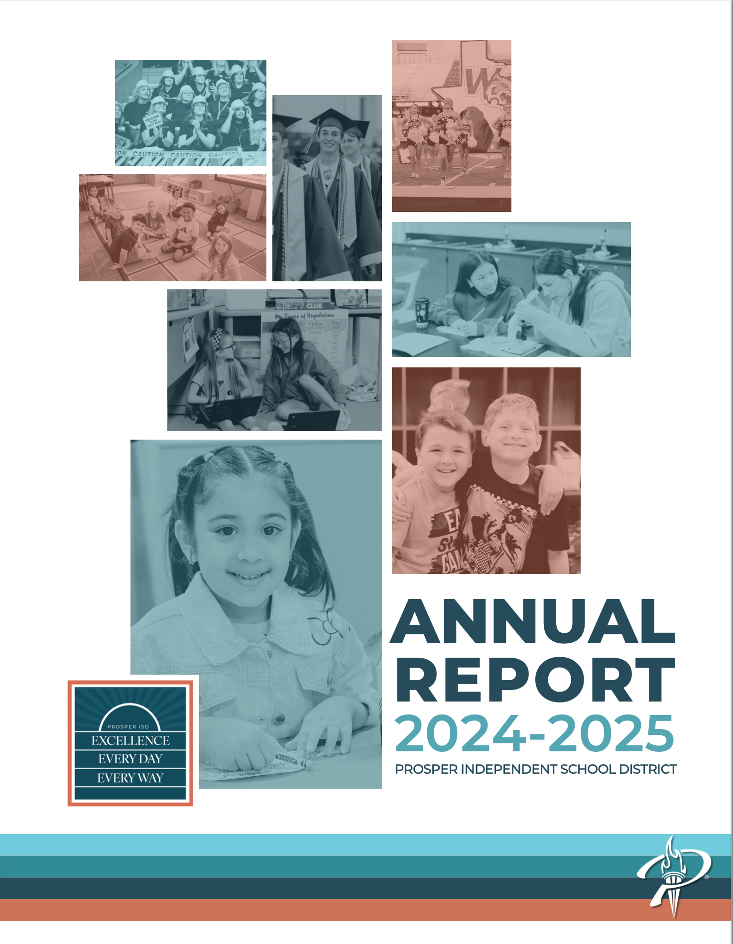 2024 Annual Report Cover with Students from every grade