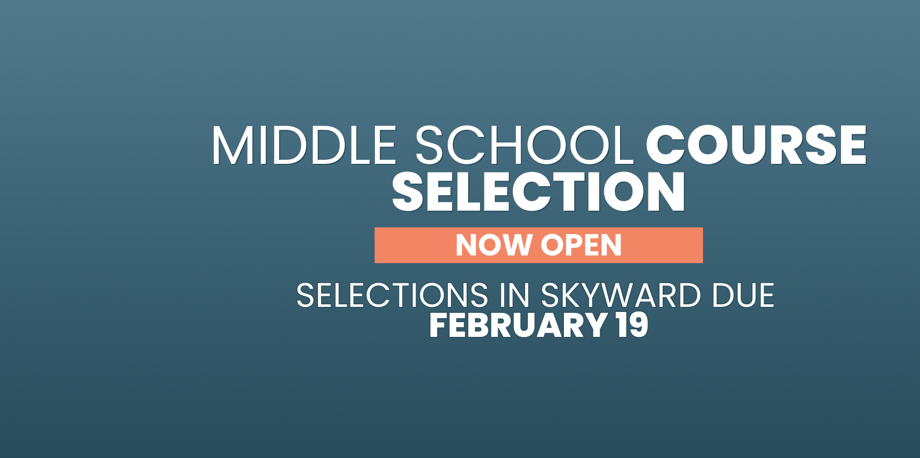 MS Course Selection Now Open