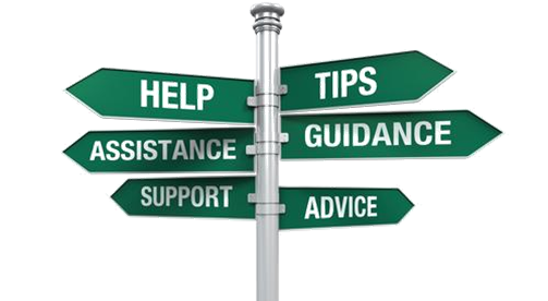 help tips assistance guidance support advice