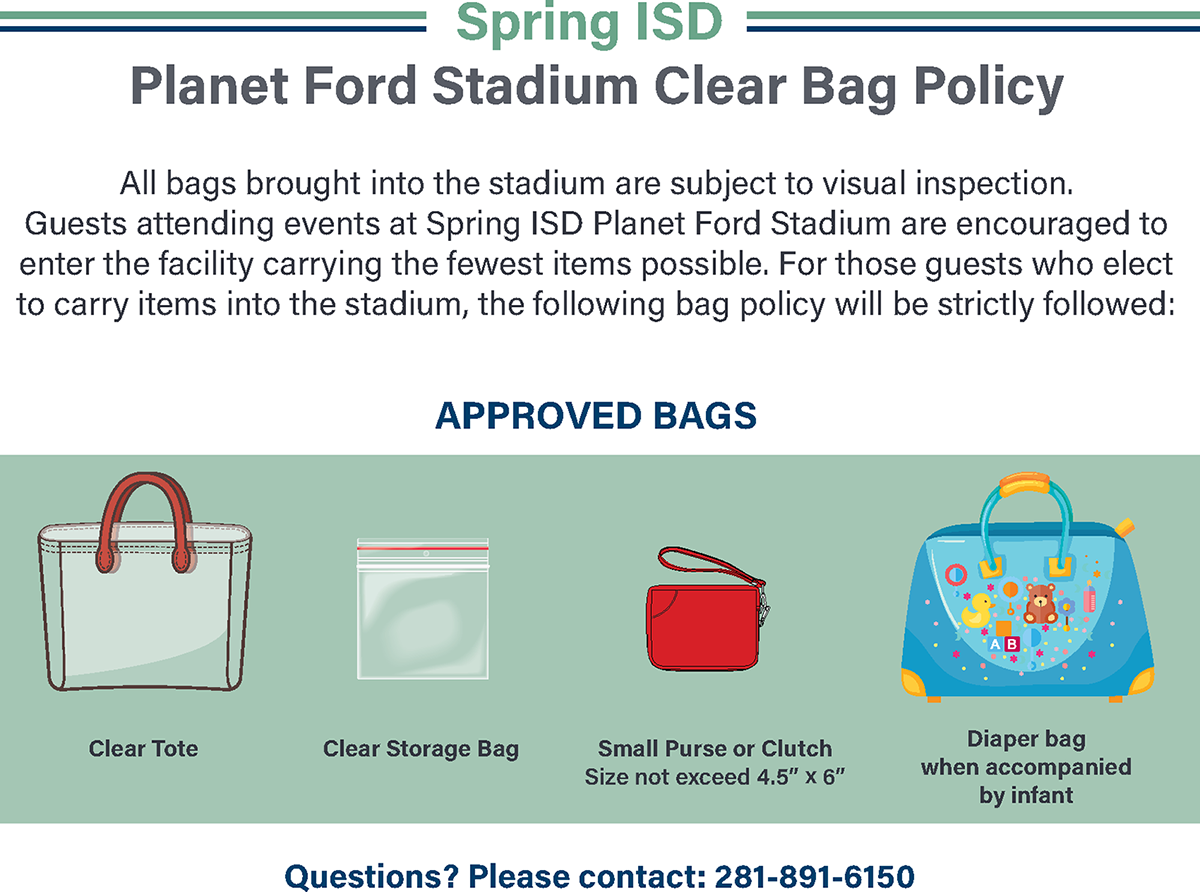 Planet Ford Stadium Clear Bag Policy