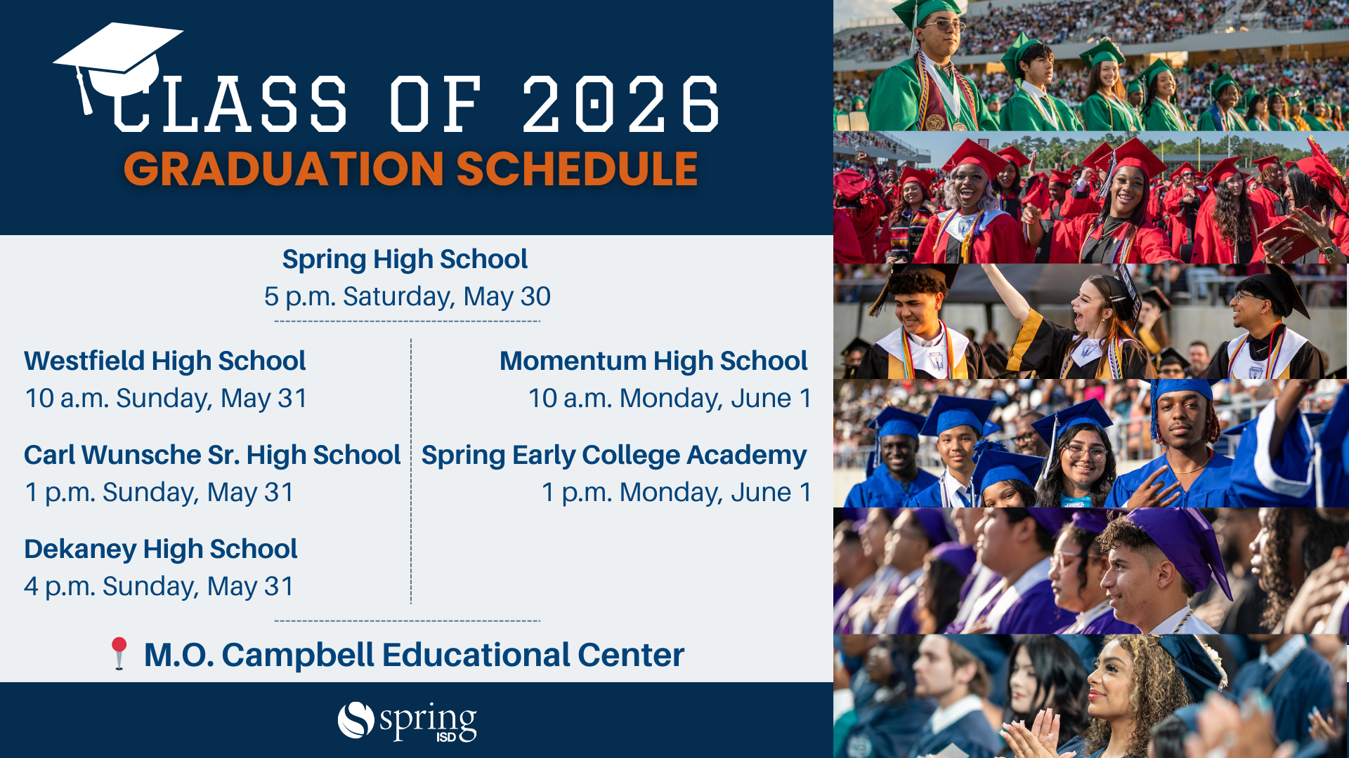 Spring Graduation Dates Top Ten Graduates - 2026 | Spring ISD