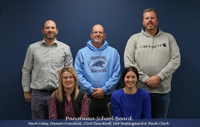 Panorama School Board: Mark Cates, Damon Crandall, Clint Deardorff, Deb Westergaard, and Heidi Clark