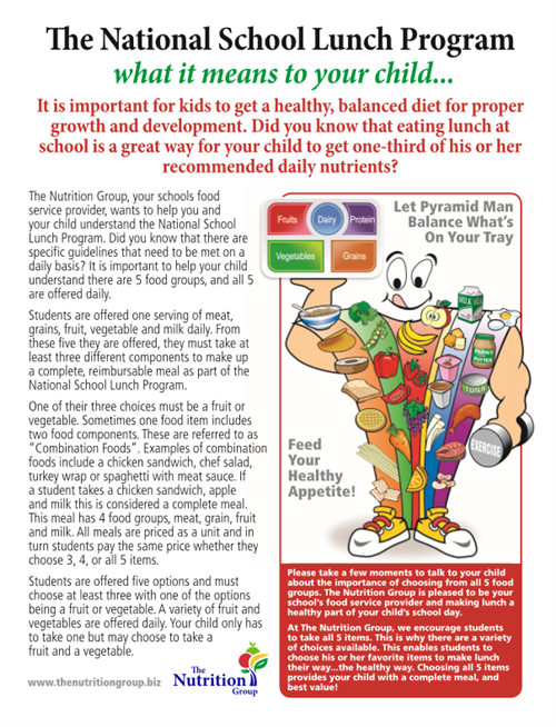 the national school lunch program flyer